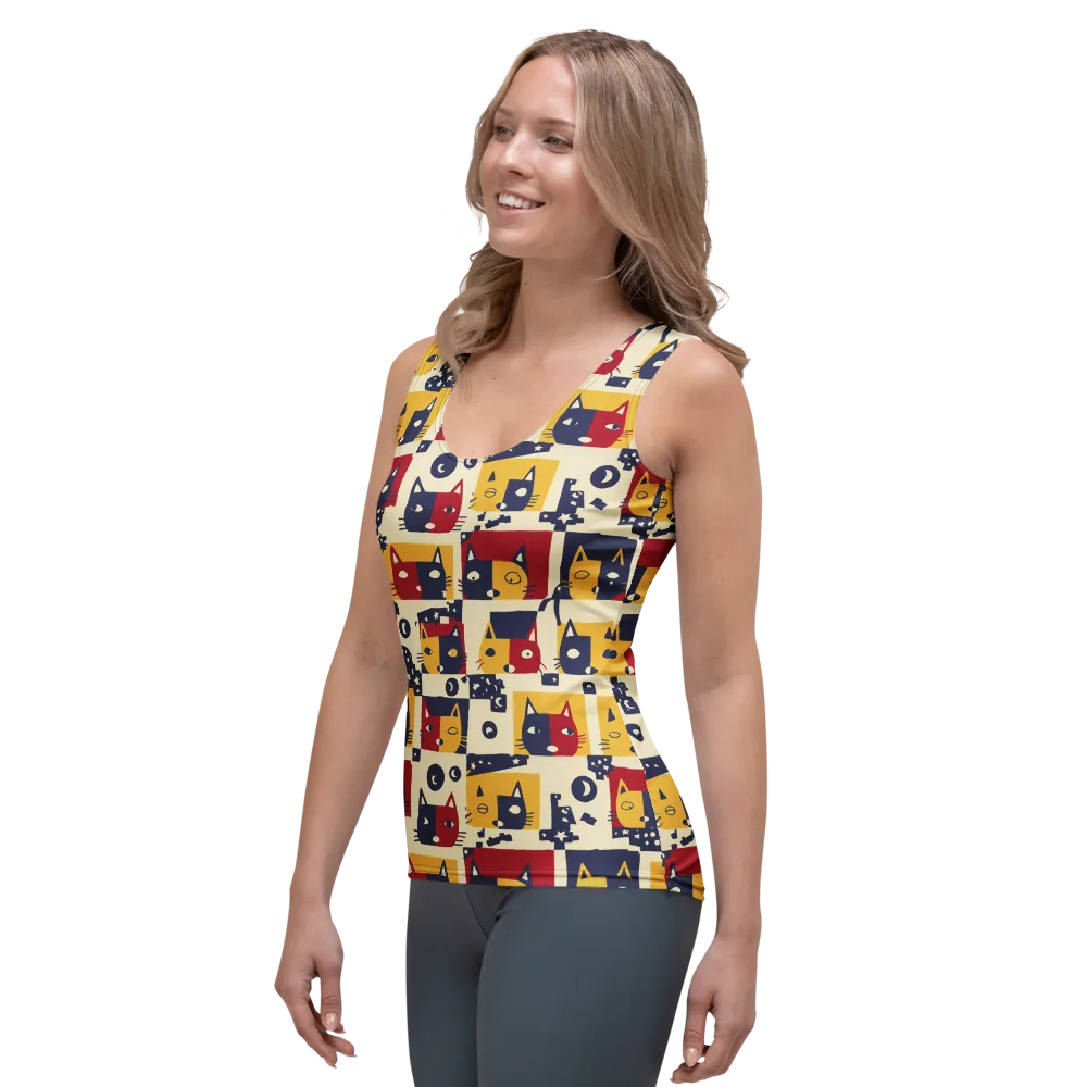 Cat’s Pajama Parade on Women's Tank Top — Left Front