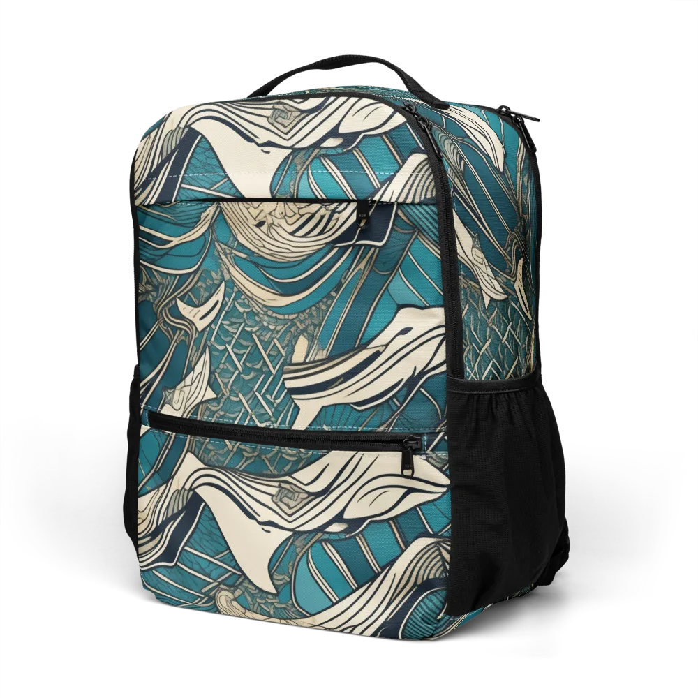 Teal Undertow on Utility Backpack — Left Front