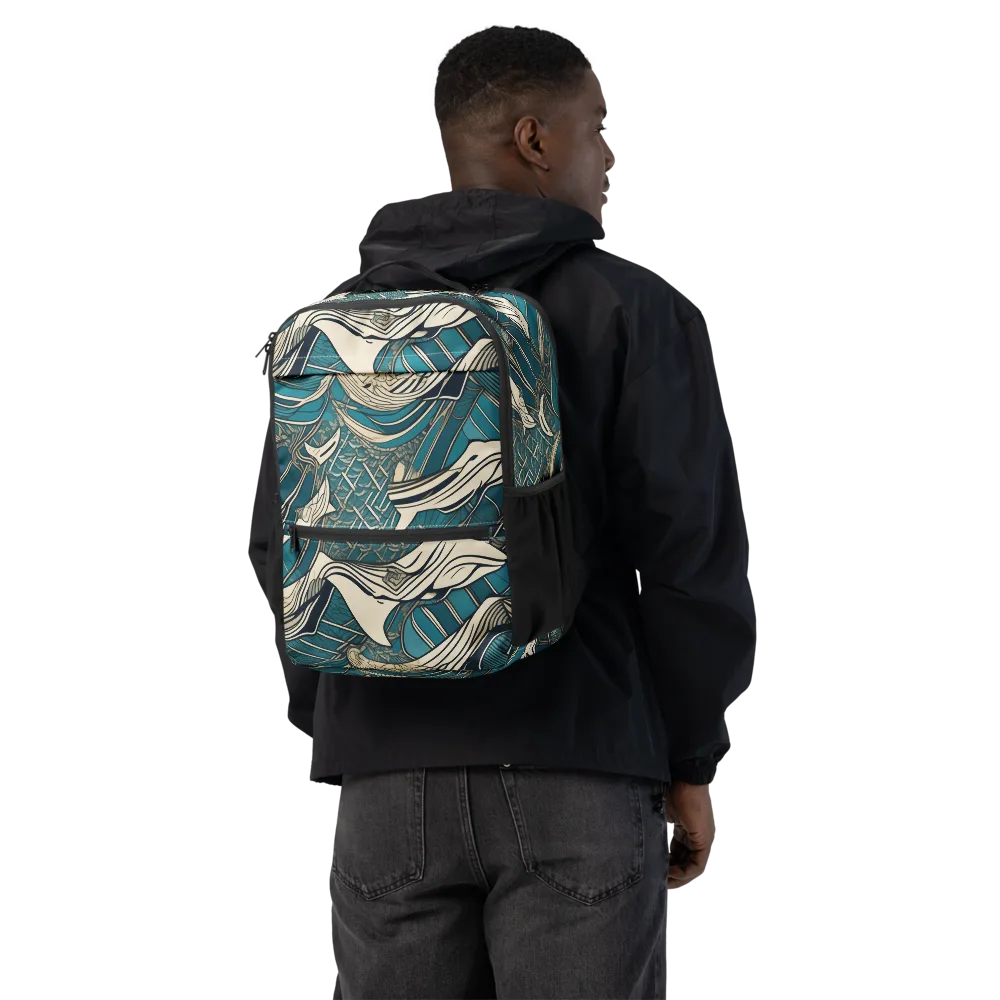 Teal Undertow on Utility Backpack — Back