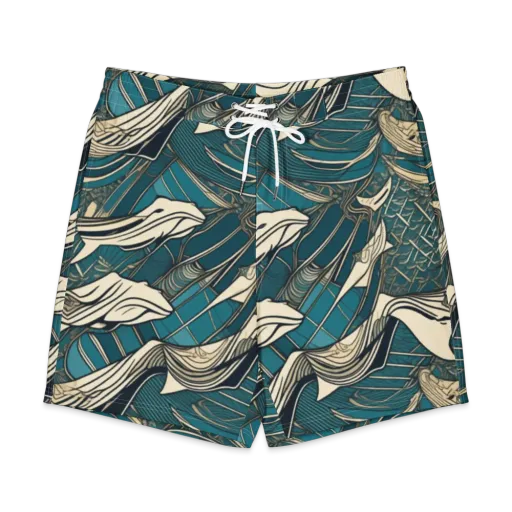 Teal Undertow on a Men's Board Shorts
