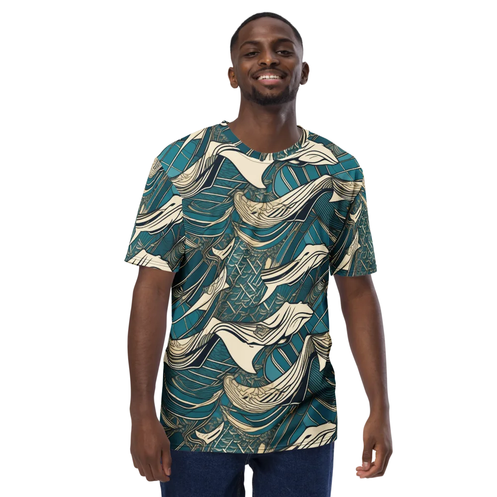 Teal Undertow on Men's Crew Neck T-Shirt — Front