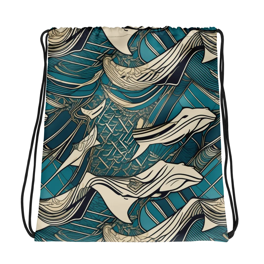 Teal Undertow on Drawstring Bag — Photo