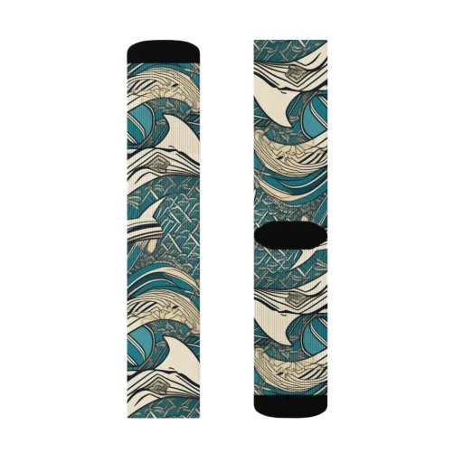 Teal Undertow on a Socks