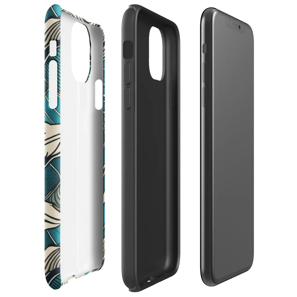 Teal Undertow on Tough Case for iPhone® — Right