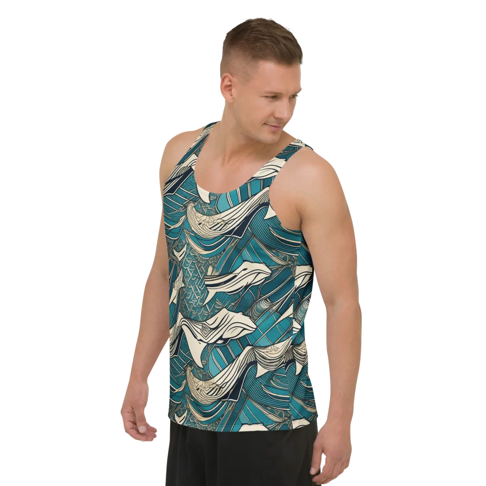 Teal Undertow on Men's Tank Top — Left Front