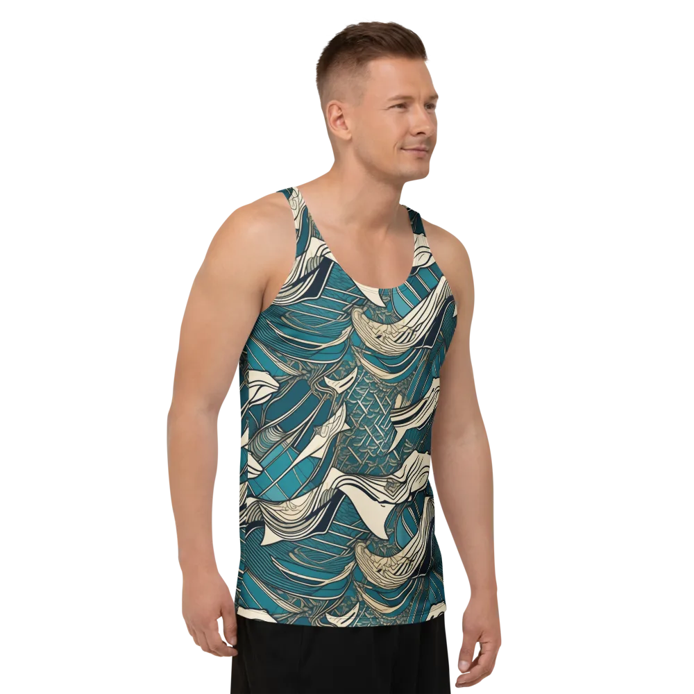 Teal Undertow on Men's Tank Top — Right Front