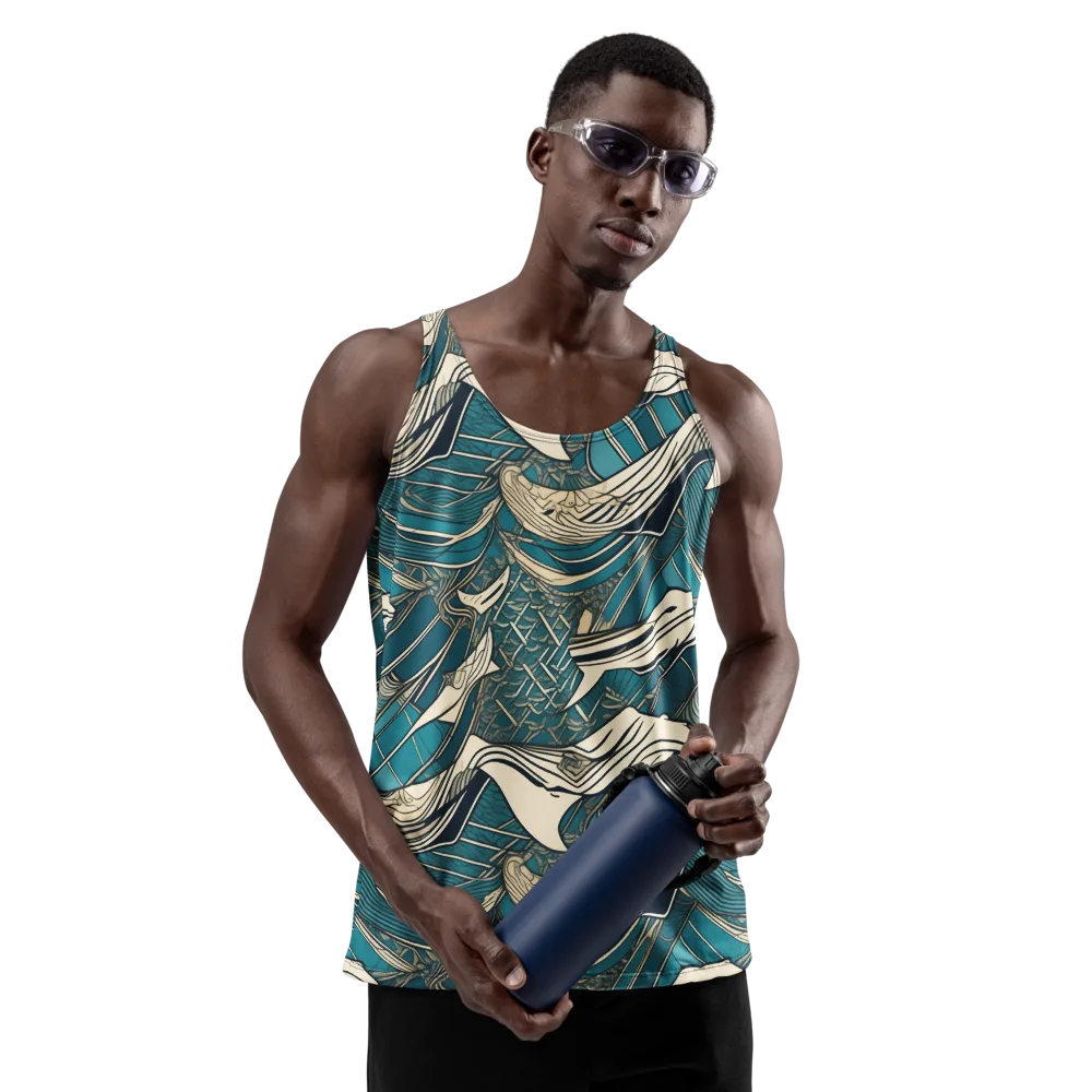Teal Undertow on Men's Tank Top — Front