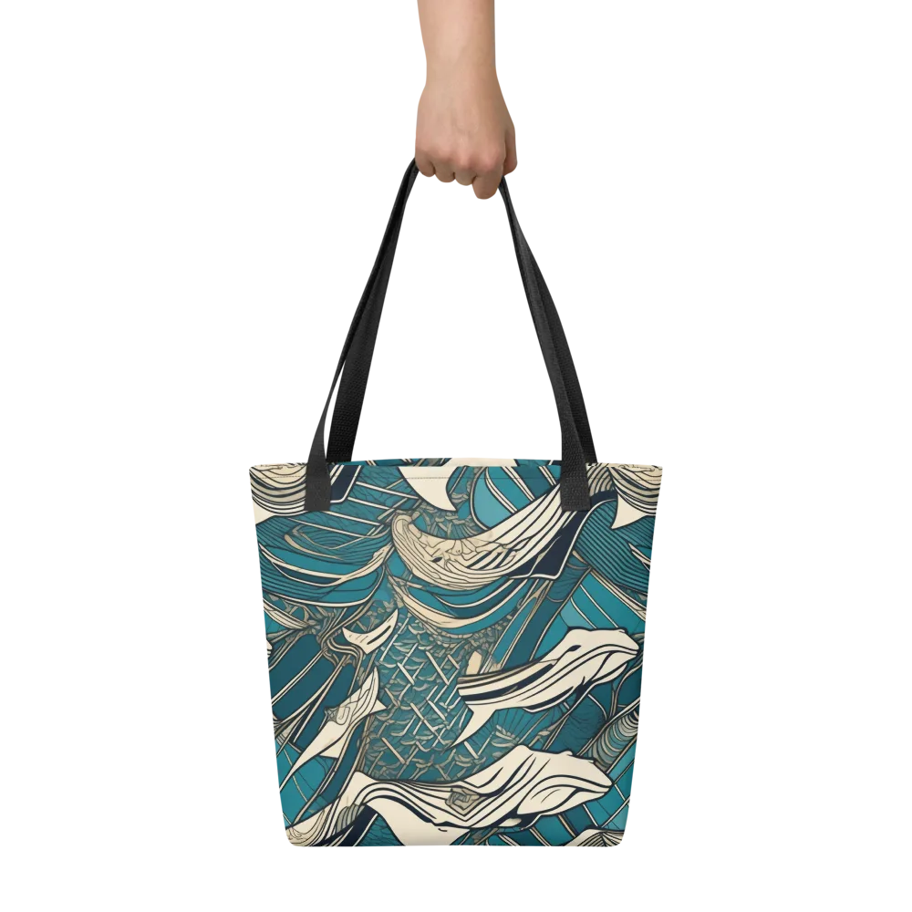Teal Undertow on Tote Bag — Front