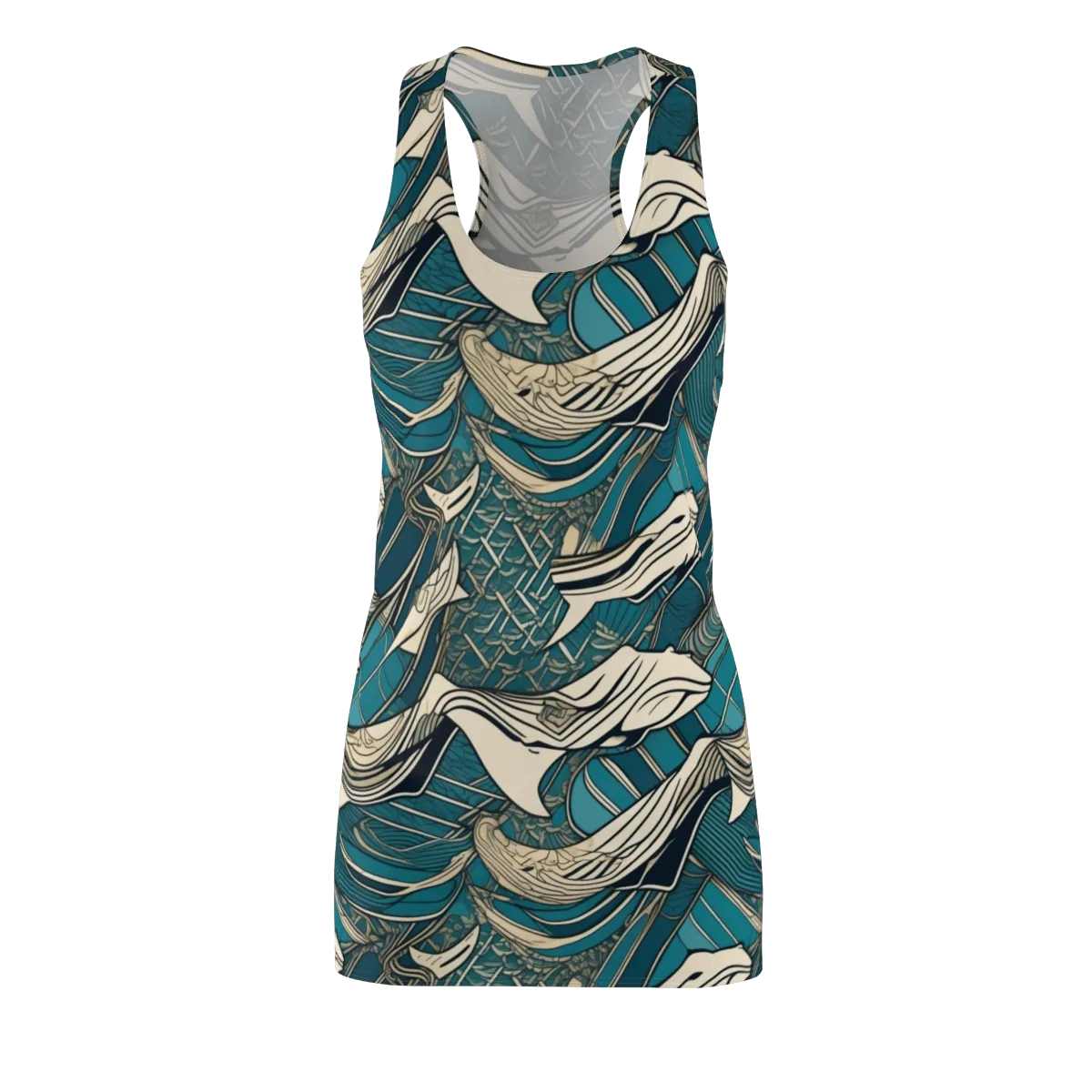 Teal Undertow on Racerback Dress — Front