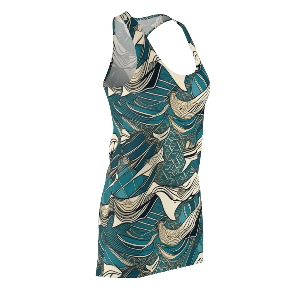 Teal Undertow on Racerback Dress — Front Side
