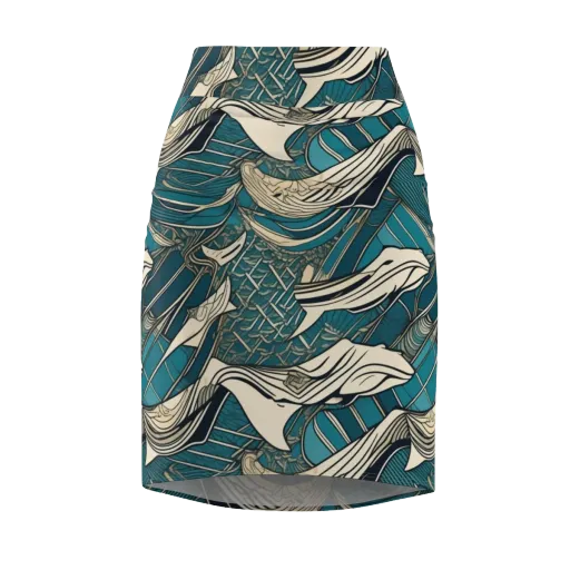 Teal Undertow on a Pencil Skirt