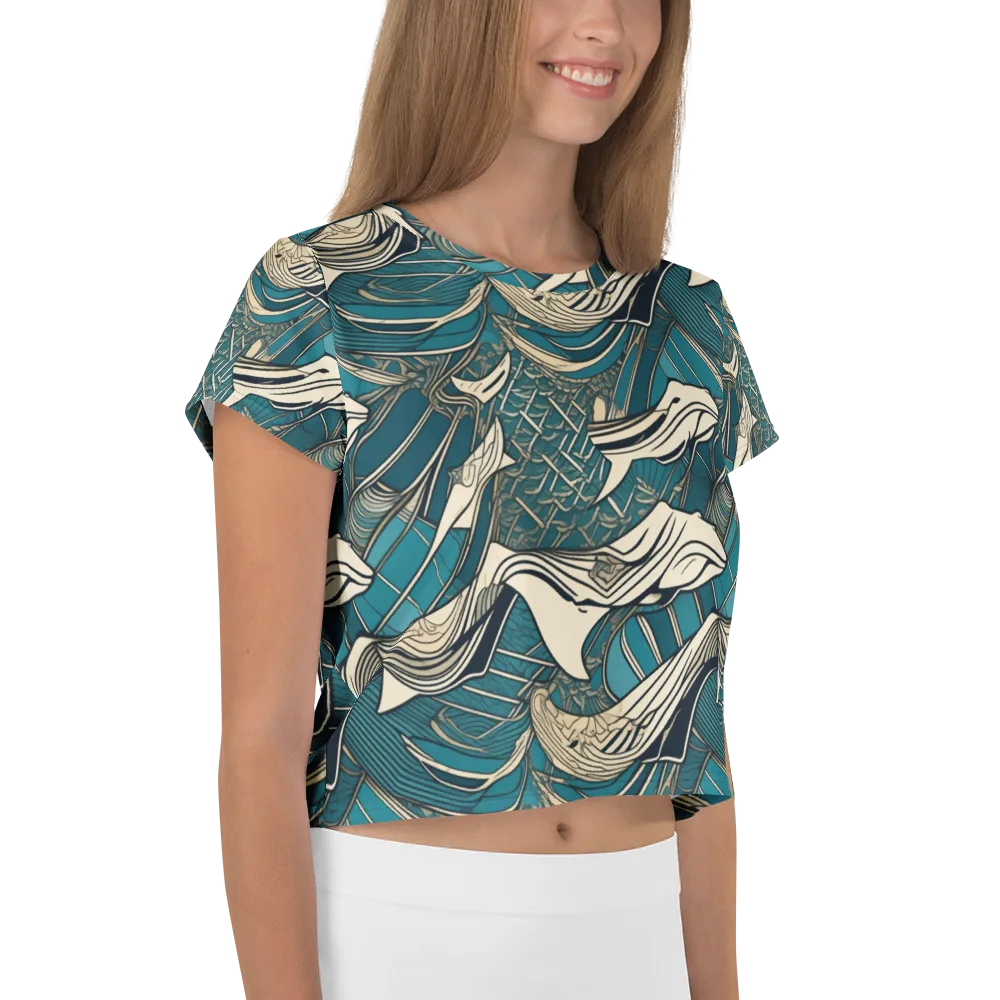 Teal Undertow on Crop Tee — Right
