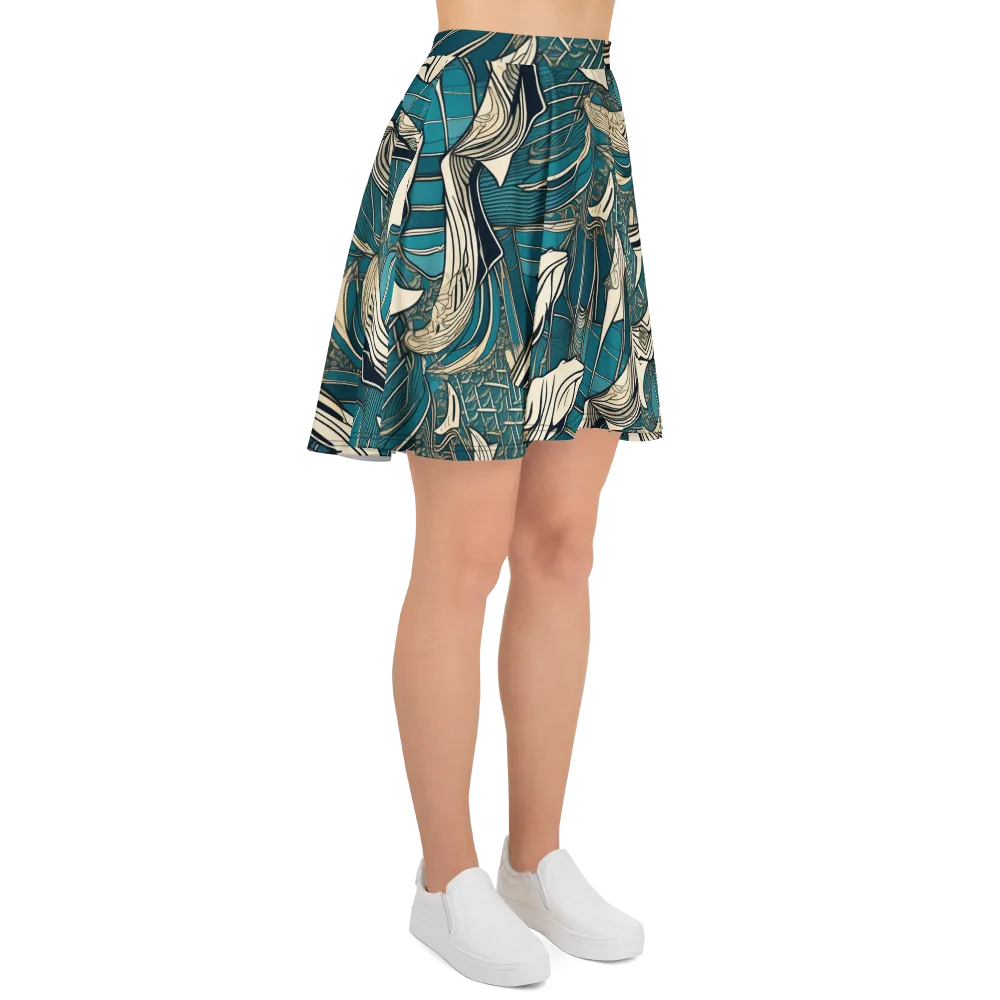 Teal Undertow on Skater Skirt — Right