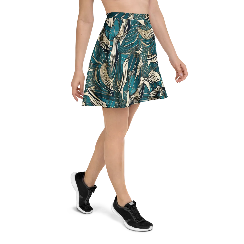 Teal Undertow on Skater Skirt — Right