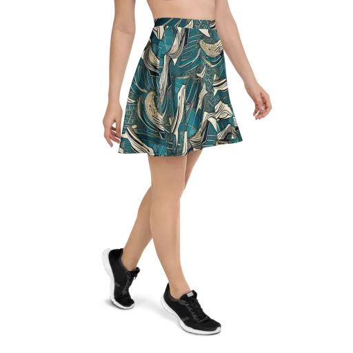 Teal Undertow on a Skater Skirt