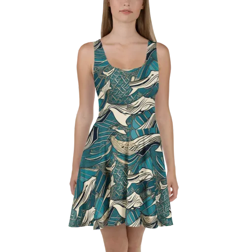 Teal Undertow on a Skater Dress