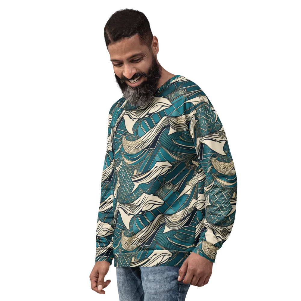 Teal Undertow on Sweatshirt — Left Front