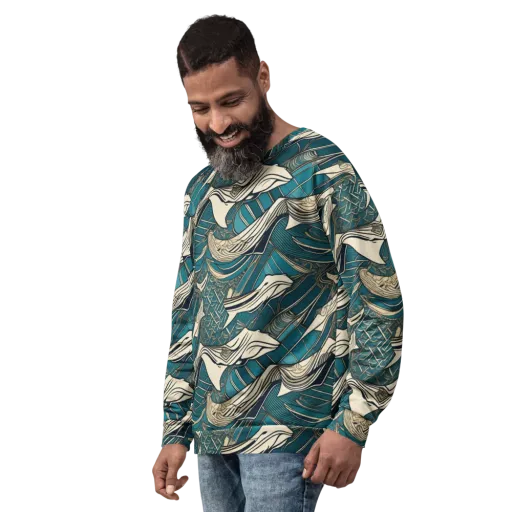 Teal Undertow on a Sweatshirt