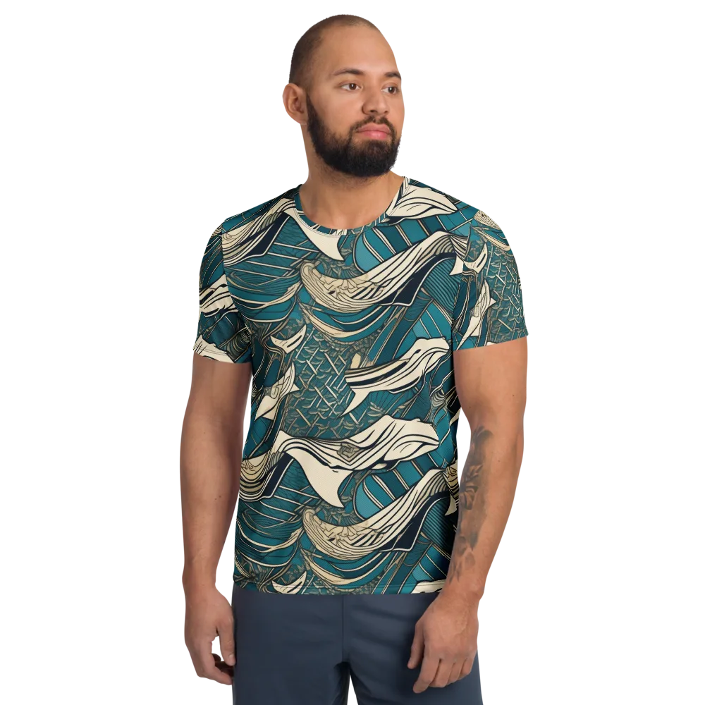 Teal Undertow on Men's Athletic T-Shirt — Front