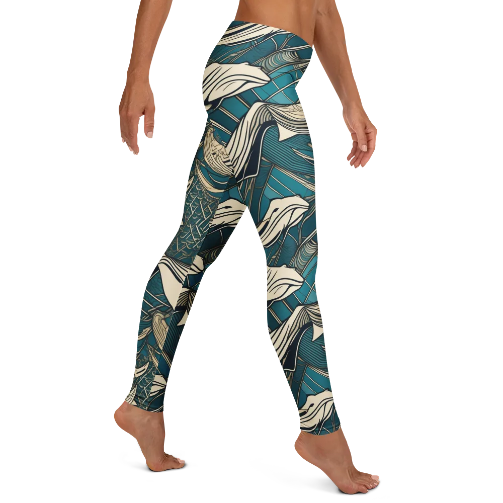 Teal Undertow on Leggings — Right