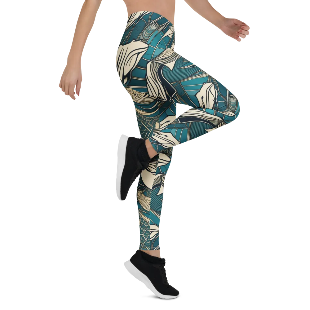 Teal Undertow on Leggings — Right