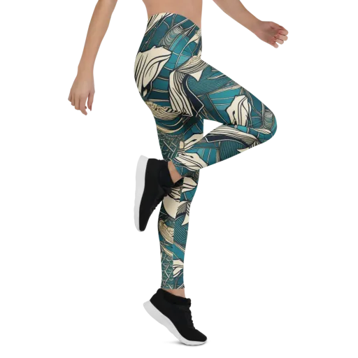 Teal Undertow on a Leggings