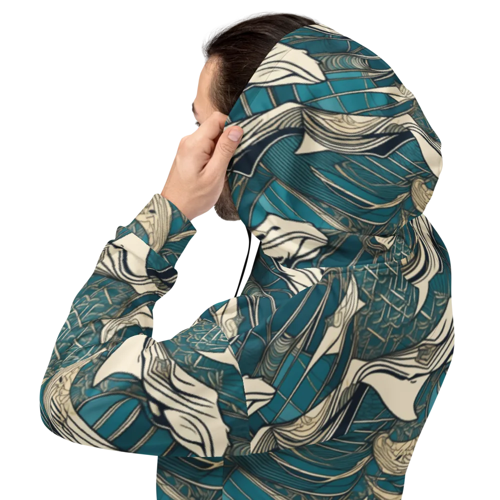 Teal Undertow on Hoodie — Back