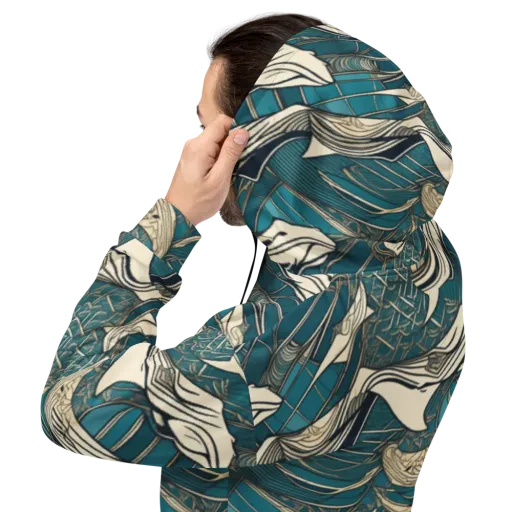 Teal Undertow on a Hoodie