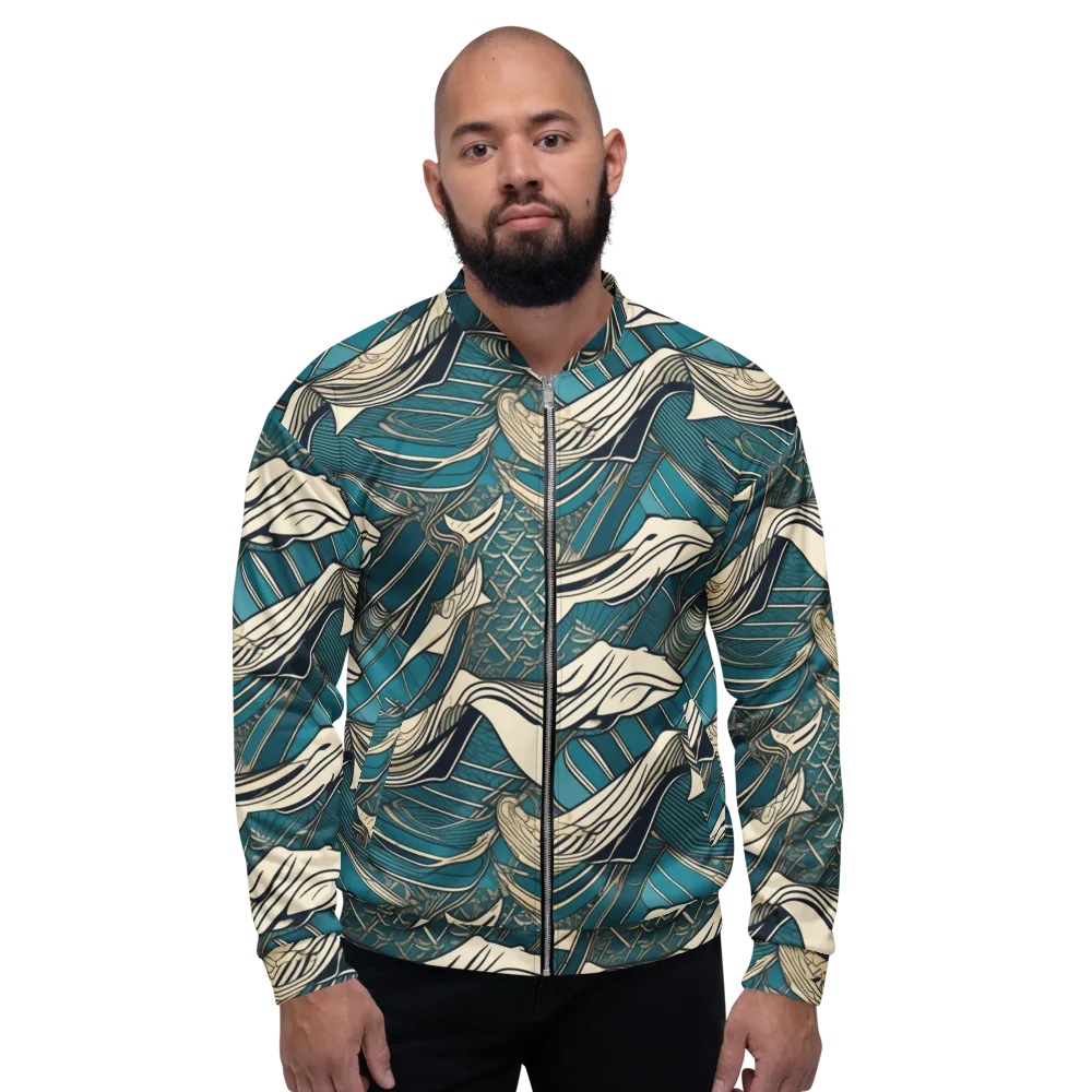 Teal Undertow on Bomber Jacket — Front
