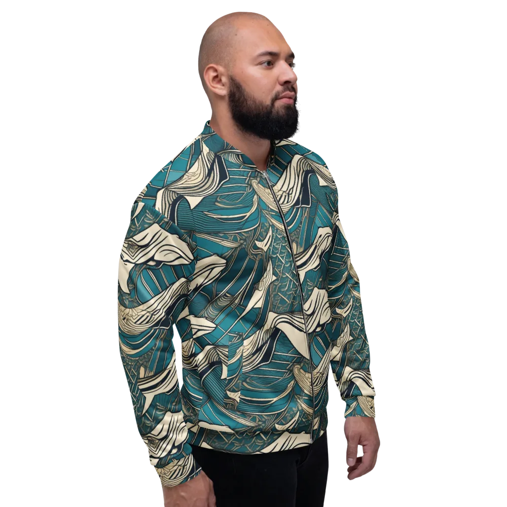 Teal Undertow on Bomber Jacket — Right