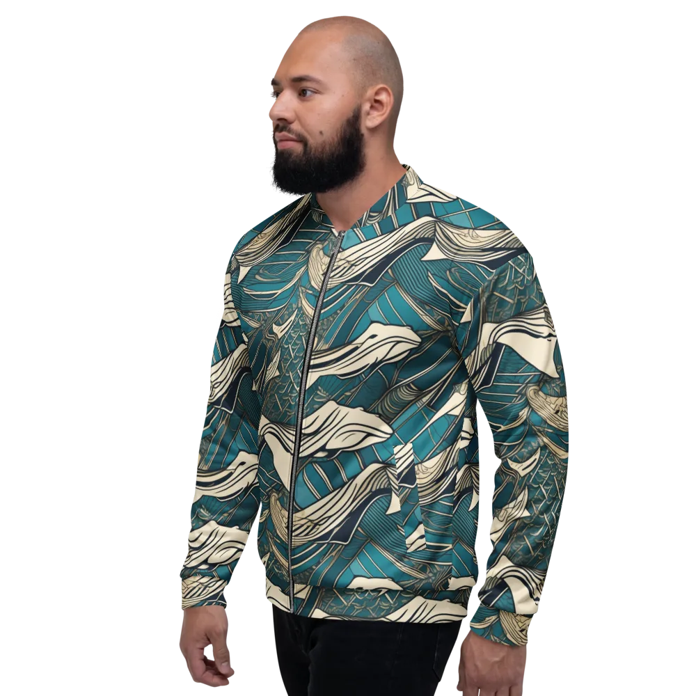 Teal Undertow on Bomber Jacket — Left