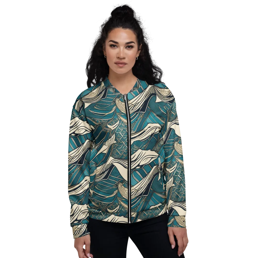 Teal Undertow on Bomber Jacket — Front