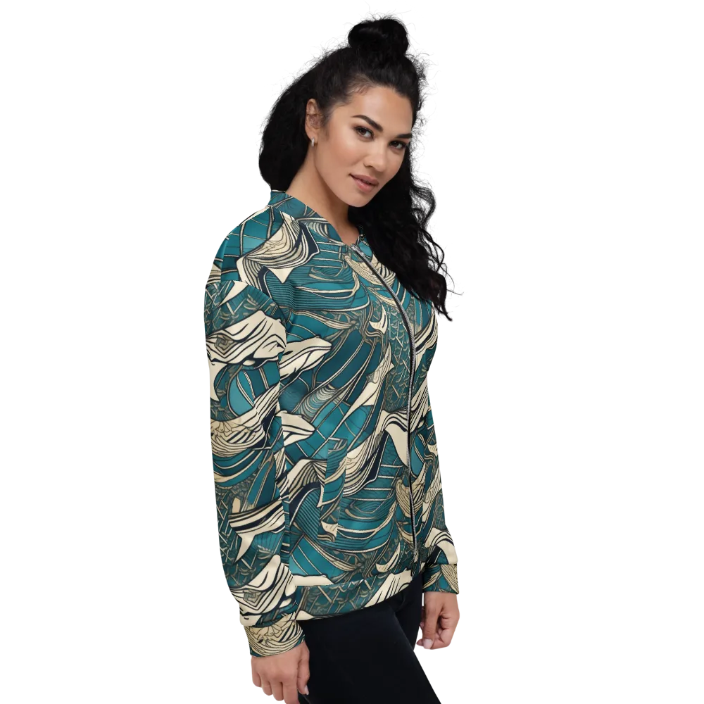 Teal Undertow on Bomber Jacket — Right