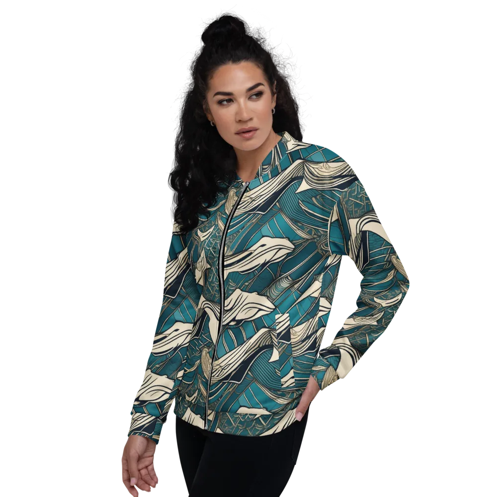 Teal Undertow on Bomber Jacket — Left