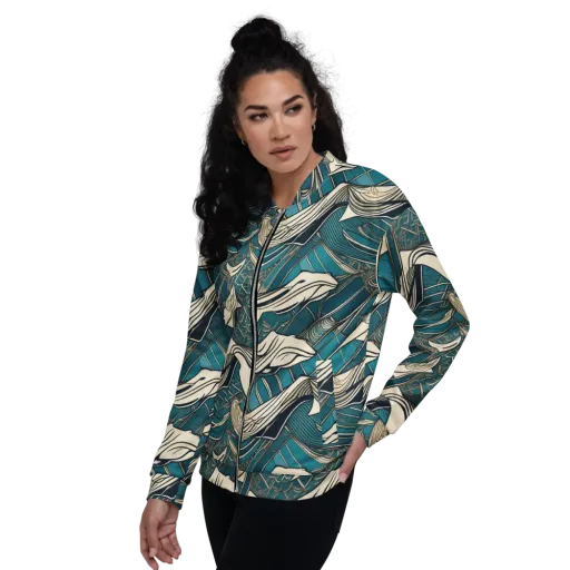 Teal Undertow on a Bomber Jacket