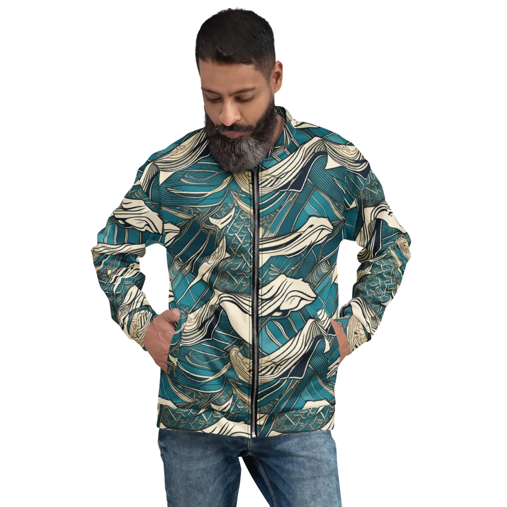 Teal Undertow on Bomber Jacket — Front