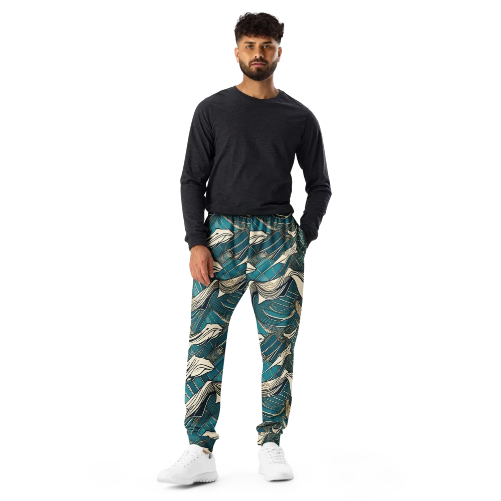 Teal Undertow on Men's Joggers — Front