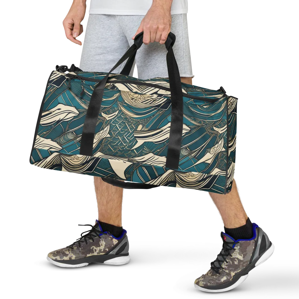 Teal Undertow on Duffle Bag — Front