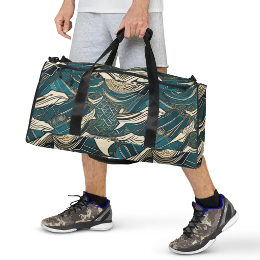 Teal Undertow on a Duffle Bag