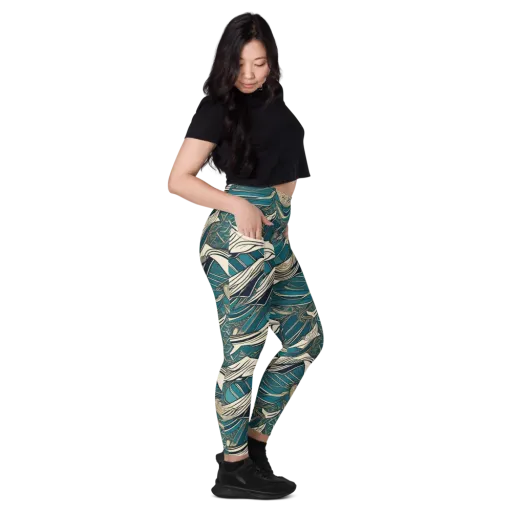 Teal Undertow on a Leggings with Pockets