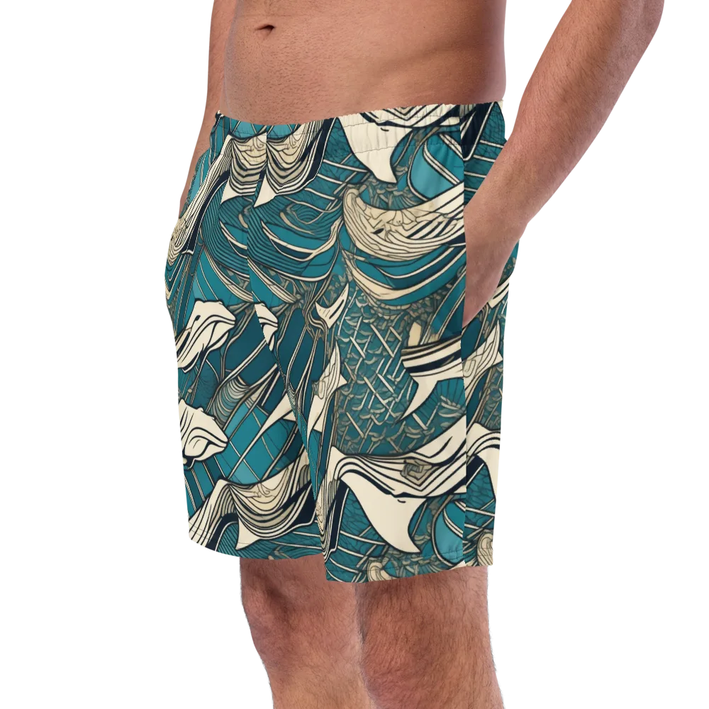 Teal Undertow on Swim Trunks — Left Front