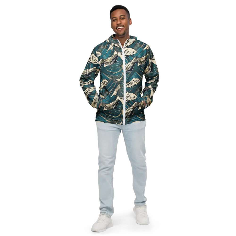 Teal Undertow on Men's Windbreaker — Front