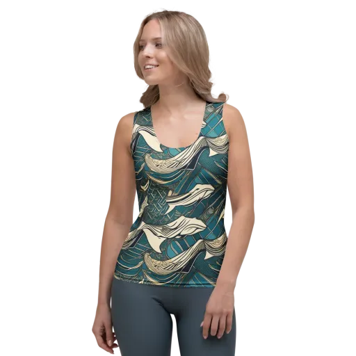 Teal Undertow on a Women's Tank Top