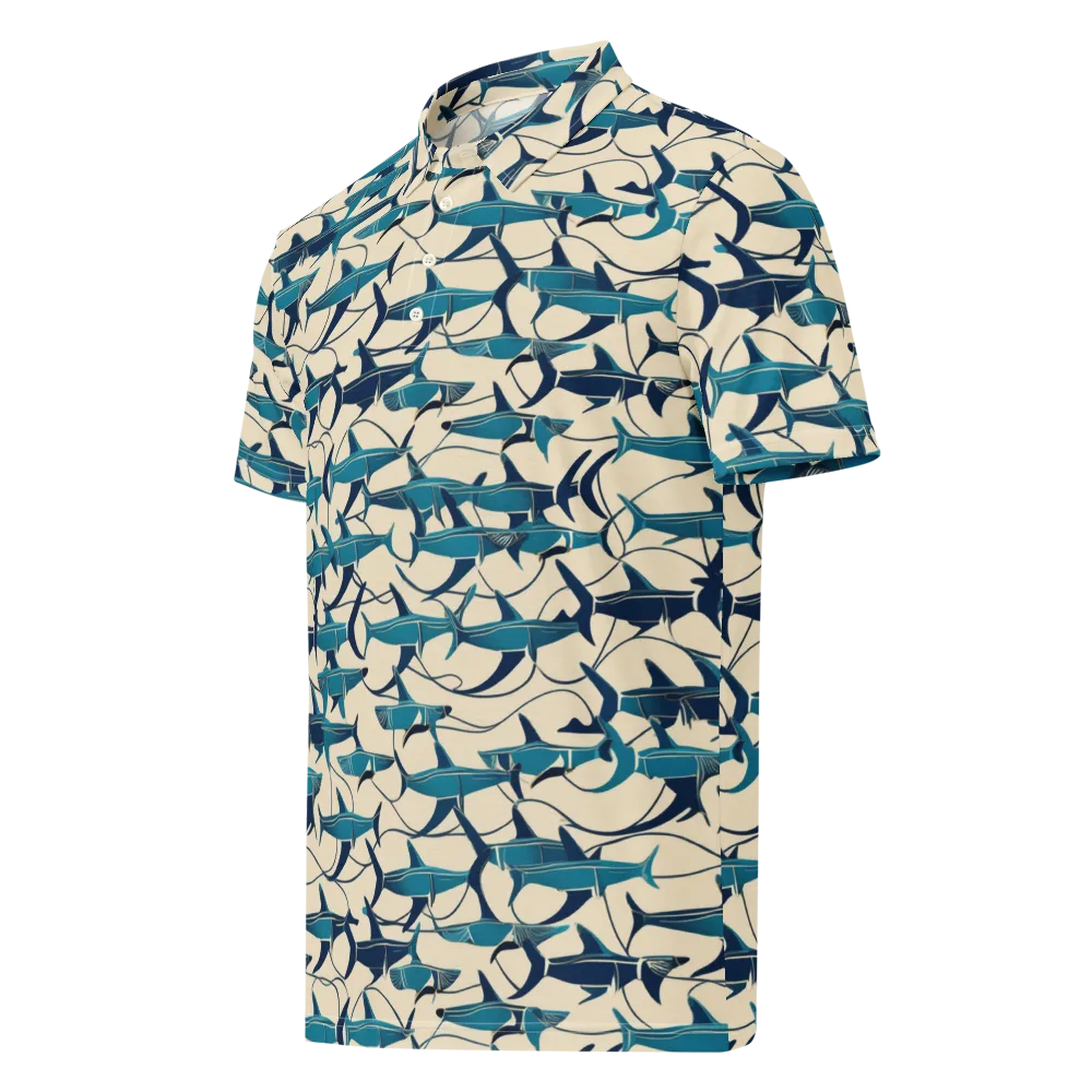 Tidal Squadron on Men's Slim Fit Polo Shirt — Left Front