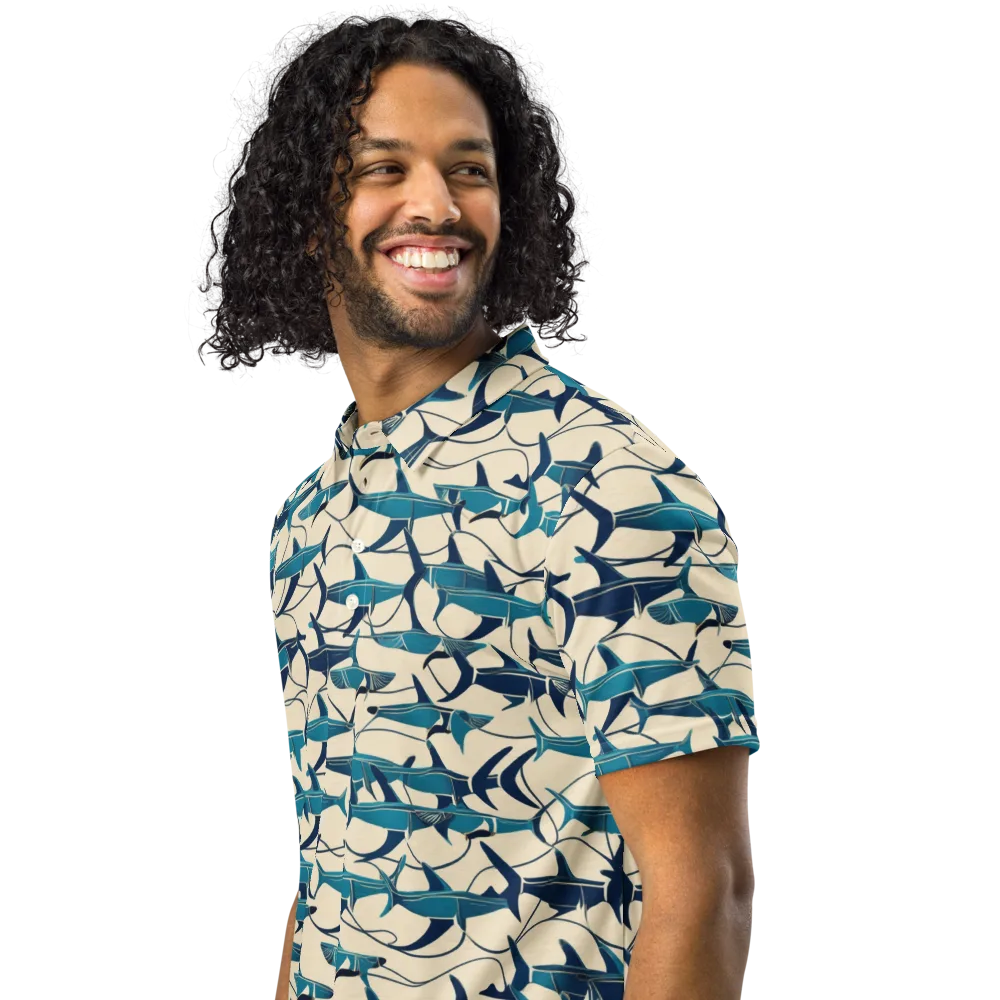 Tidal Squadron on Men's Slim Fit Polo Shirt — Left Front
