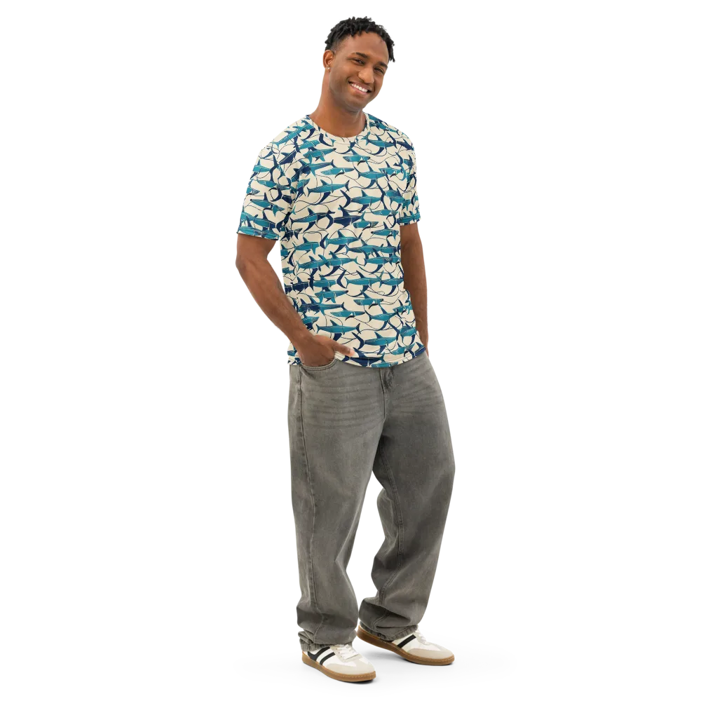 Tidal Squadron on Men's Cotton Crew Neck T-Shirt — Right Front