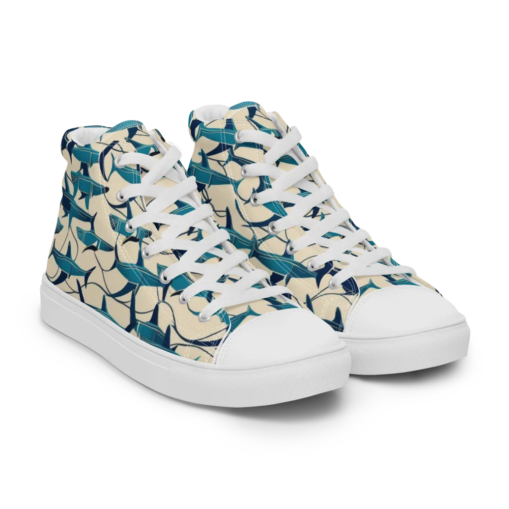Tidal Squadron on Men's High Top Canvas Shoes — Right Front