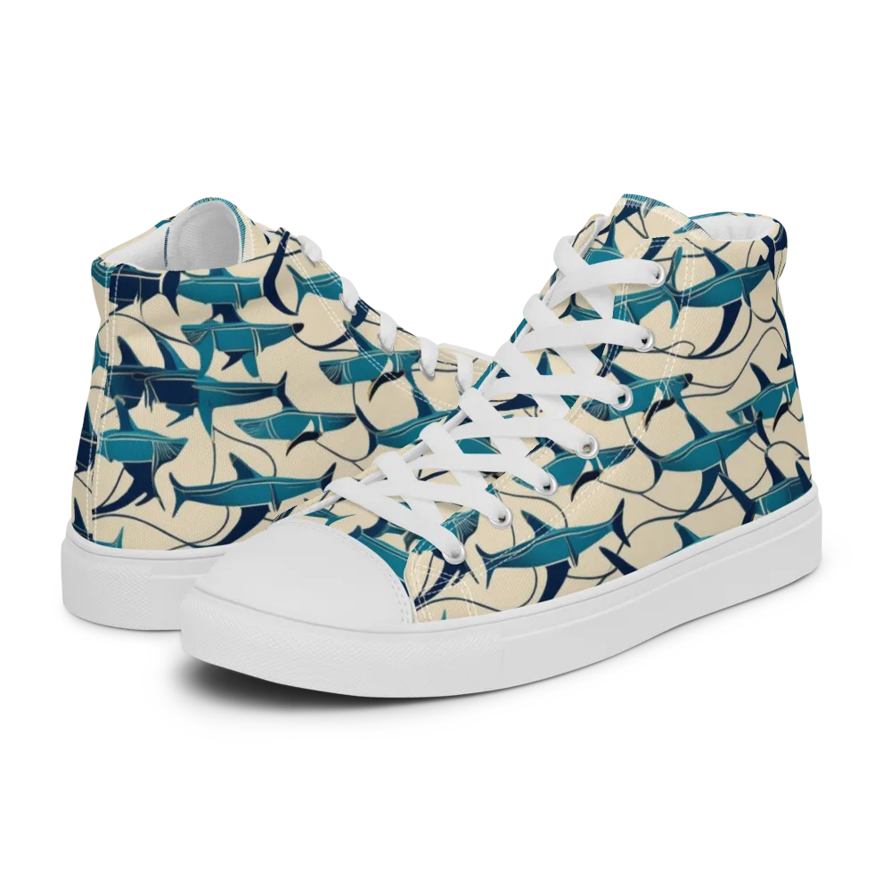 Tidal Squadron on Men's High Top Canvas Shoes — Left