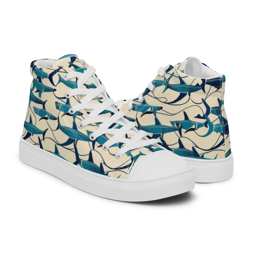 Tidal Squadron on Men's High Top Canvas Shoes — Right