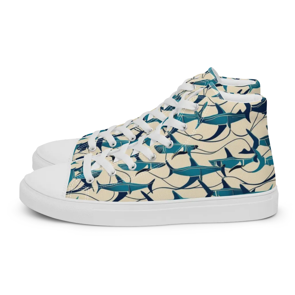 Tidal Squadron on Women's High Top Canvas Shoes — Left